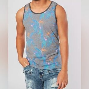 Men's XXL Buckle Floral Tank Top Bird Of Paradise Beach Summer